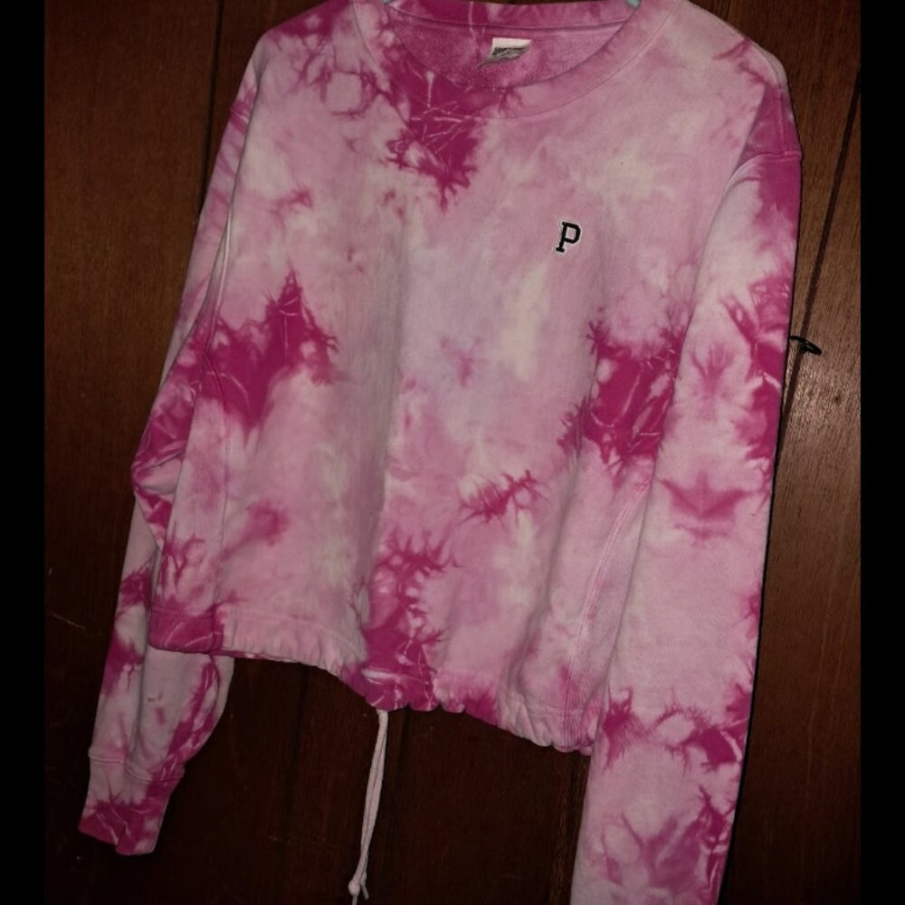 victoria secret pink -pink tye dye pullover sweatshirt M